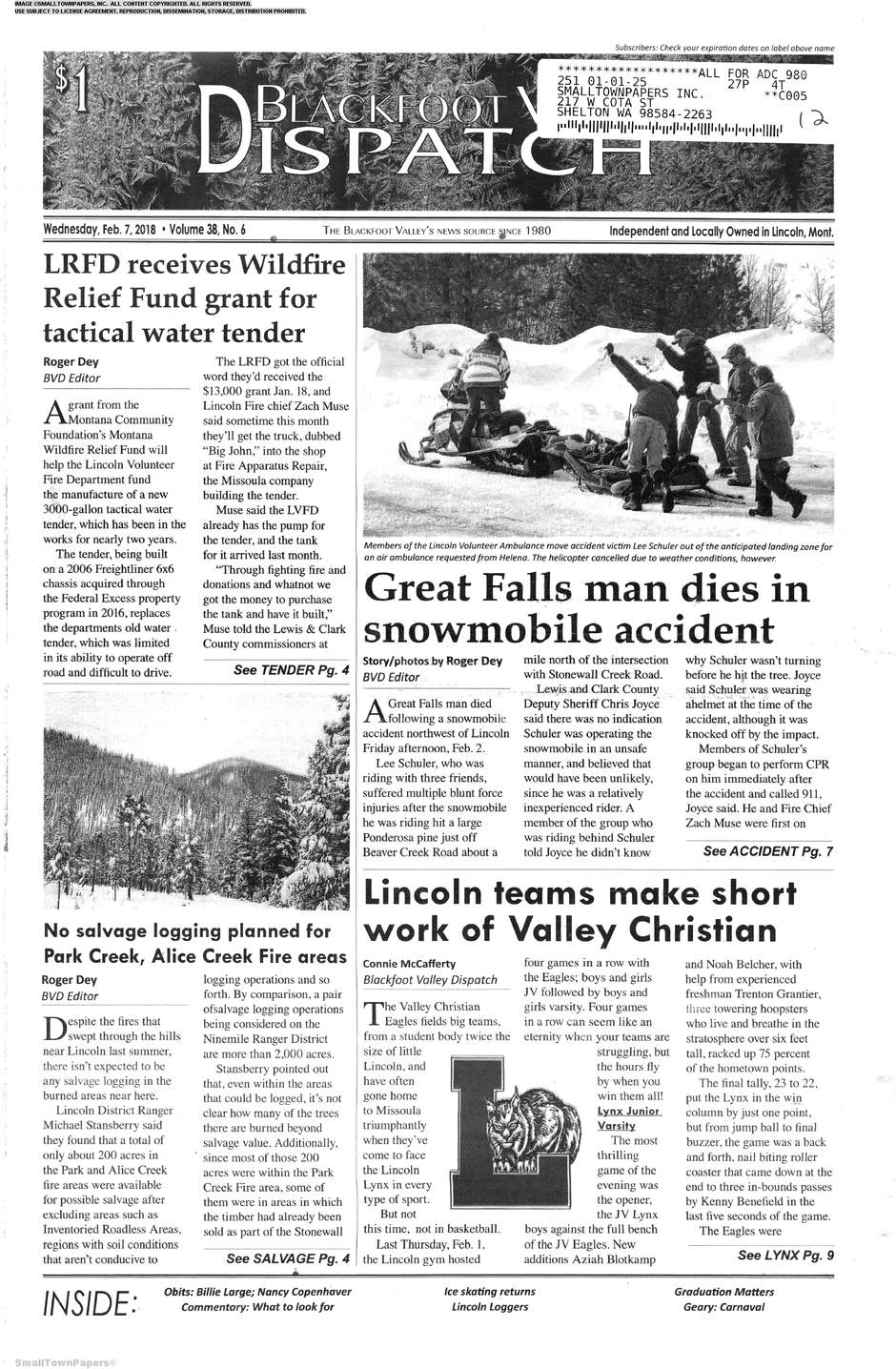 Blackfoot Valley Dispatch